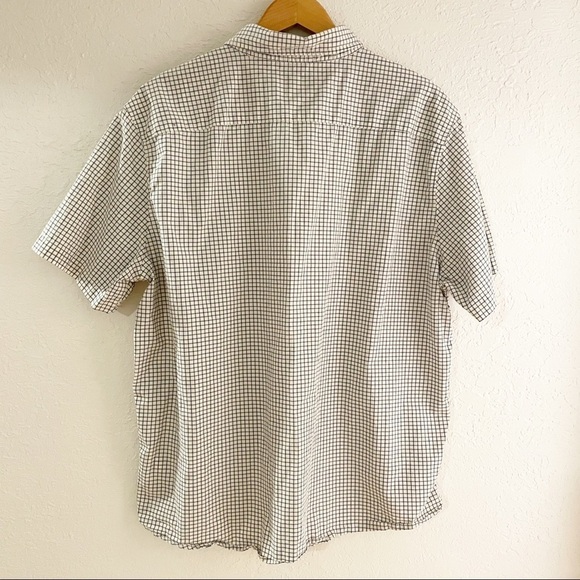 American Eagle Seriously Soft White Blue Plaid Short Sleeve Button Up Men's XXL‎ - Picture 2 of 8